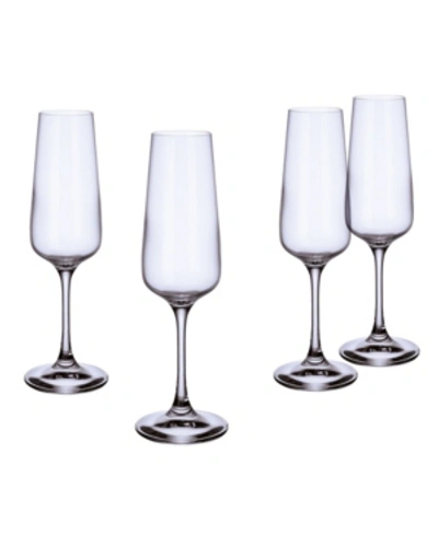 Villeroy & Boch Ovid Flute Champagne Glass, Set Of 4 In Clear