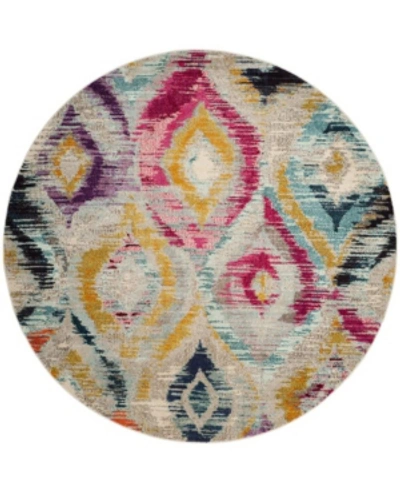 Safavieh Monaco Mnc242 6'7" X 6'7" Round Area Rug In Multi