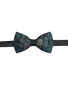 Brackish Men's Dunbar Satin Feather Bow Tie In Grey