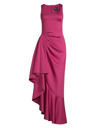 Black Halo Women's Jewel Ruffle Gown In Snakebite