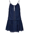 Melissa Odabash Chelsea Broderie-anglaise Poplin Mini Dress In Blue