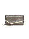 Jimmy Choo Women's Emmie Metallic Leather Clutch In Anthracite