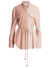 Nanushka Women's Eddy Oversized Vegan Leather Shirt In Blush Patchwork