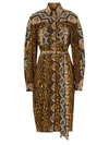 Burberry Women's Leopard & Snakeskin-print Silk Shirtdress In Mustard