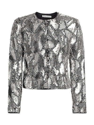 Alice And Olivia Women's Kidman Embellished Sequin Jacket In Silver