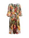 Akris Punto Women's Cactus Blossom Silk Crepe Midi Dress In Cactus Blosssom Print