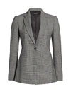 Theory Women's Prince Of Wales Wool-blend Check One-button Power Jacket In Black Multi