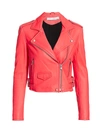 Iro Women's Ashville Leather Moto Jacket In Fluo Fuchsia