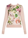 Dolce & Gabbana Women's Floral Silk Knit Sweater In Light Pink Green