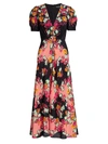 Saloni Women's Lea Floral Silk Maxi Dress In Damask Tree