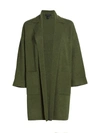 Saks Fifth Avenue Notch Collar Double Face Jacket In Olive Moss