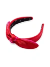 Lele Sadoughi Women's Colorblocked Silk Bow Headband In Cherry Pink
