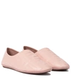 Fendi Ff Embossed Leather Ballet Flats In Rosa Quarz
