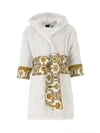 Versace Little Kid's & Kid's Decorative Trim Cotton Robe In White