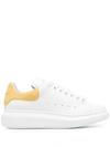 Alexander Mcqueen White And Yellow Printed Suede Classic Sneakers