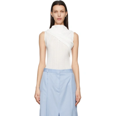 Nina Ricci Draped Off-the-shoulder Tubular Fitted Top In White