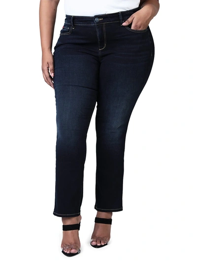 Slink Jeans, Plus Size High-rise Straight Leg Jeans In Athena