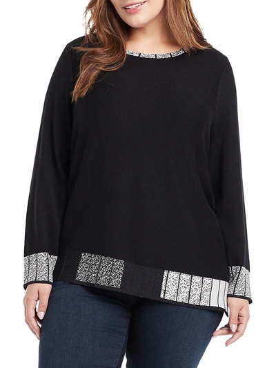 Nic + Zoe, Plus Size Stand Out Sweater In Black Multi