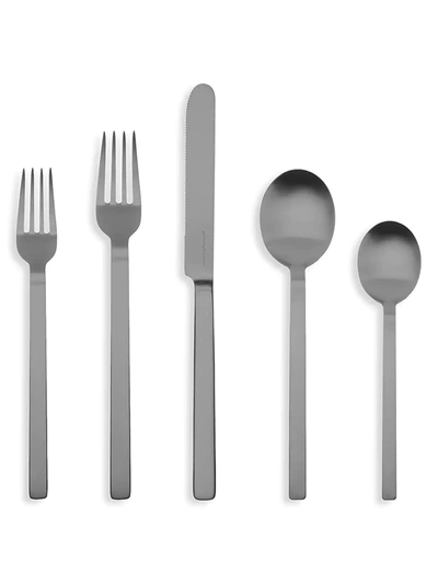 Mepra Stile Ice Bronze 5-piece Stainless Steel Place Setting Set In Ice Gold Black