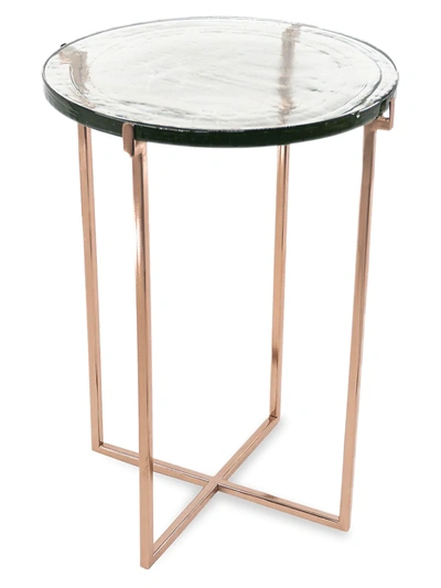 Anaya Rose Goldtone Metal & Glass Side Table