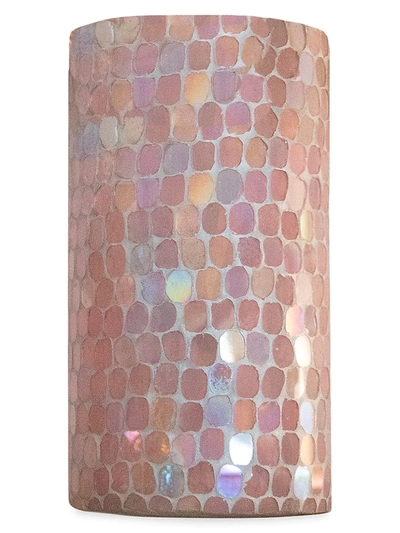 Anaya Iridescent Mosaic Glass Candle Votive & Vase In Size Large