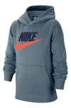 Nike Kids' Sportswear Club Fleece Hoodie In Ozone Blue/ Htr