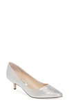 Nina Sawyer Kitten-heel Pumps Women's Shoes In Silver Fabric