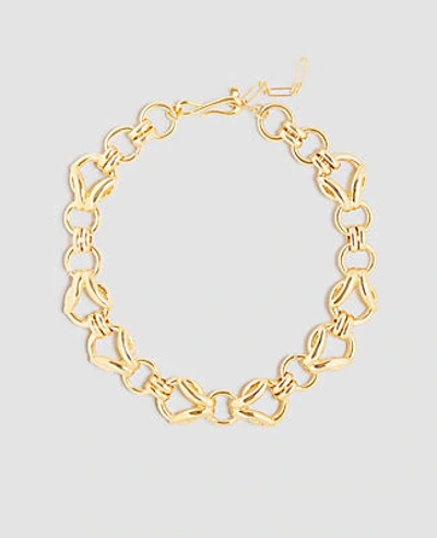 Ann Taylor Circle Link Statement Necklace In Gold