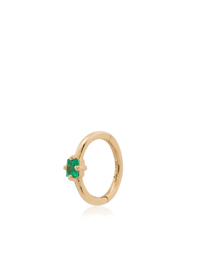 Lizzie Mandler Fine Jewelry 18kt Yellow Gold Emerald Single Hoop Earring