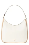 Kate Spade Roulette Large Leather Hobo Bag In Parchment Multi