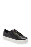 Kurt Geiger Liviah Platform Sneaker In Black/ Black Leather