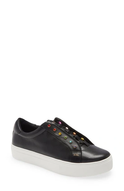 Kurt Geiger Liviah Platform Sneaker In Black/ Black Leather