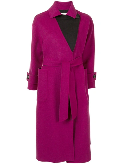 Onefifteen Mid-length Belted Coat In Pink