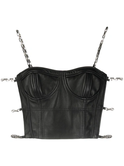 Manokhi Chain Detail Cropped Bodice Top In Black