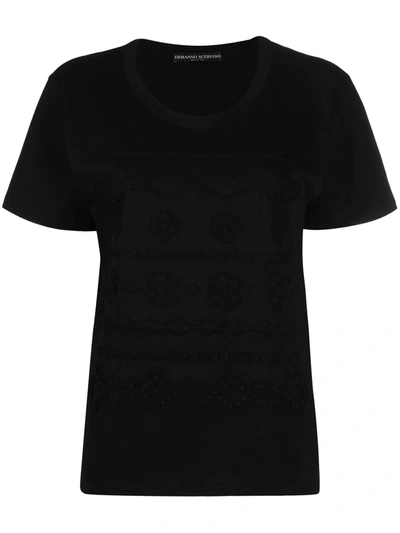 Ermanno Scervino Embroidered Crew Neck T-shirt In Black