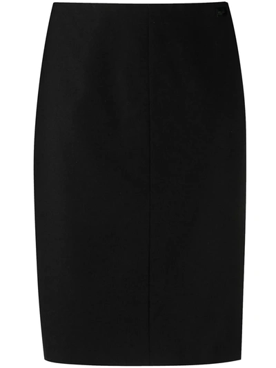 Pre-owned Chanel High-waist Straight-fit Skirt In Black