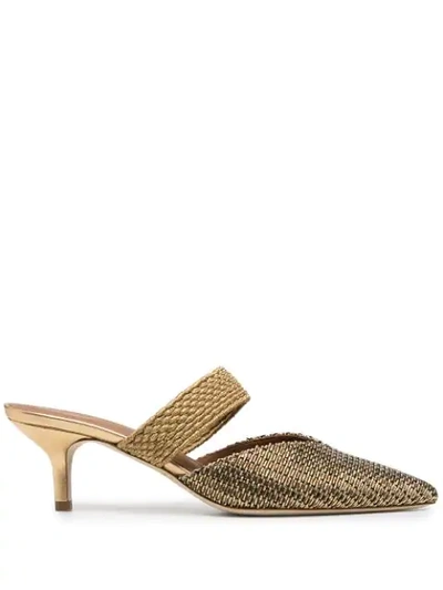 Malone Souliers Maise Woven Slip-on Pumps In Gold