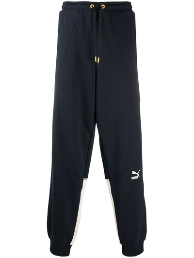 Puma Logo-embroidered Track Trousers In Blue