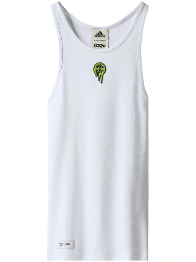 Adidas By 032c X 032c Ribbed Cotton Tank Top In White