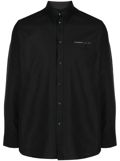 Givenchy Logo Tape Shirt In Black