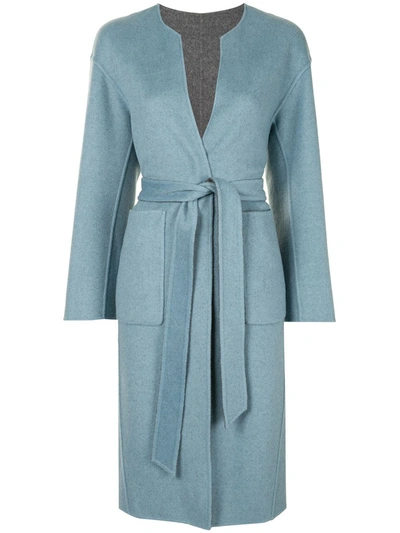 Onefifteen Reversible Belted Coat In Blue