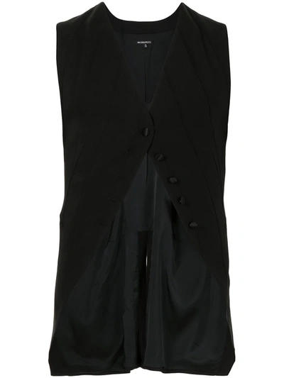 Ann Demeulemeester Single-buttoned Stretch-wool Waistcoat In Black