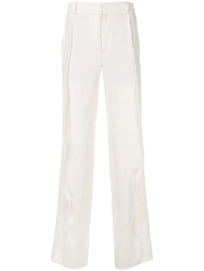 Ann Demeulemeester High-waisted Wide Leg Trousers In White