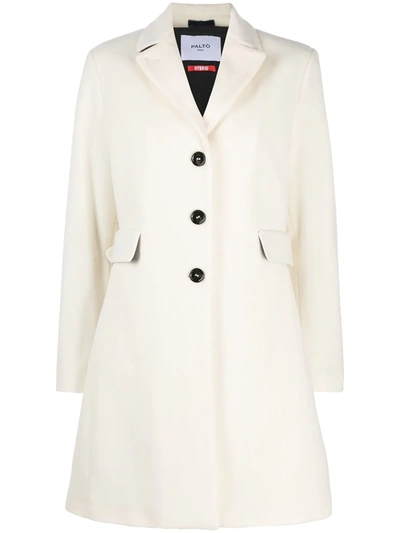 Paltò Single-breasted Midi Coat In White