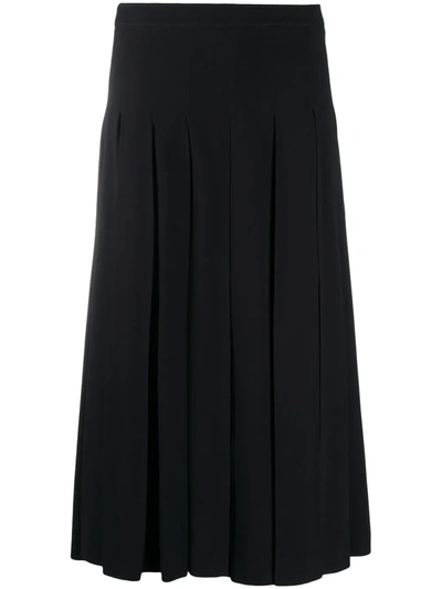 Marni Pleated Midi Skirt In Black