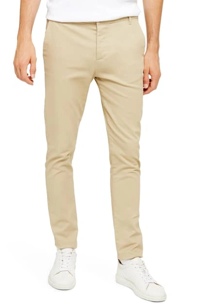 Topman Stretch Skinny Fit Chinos In Stone
