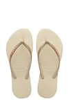 Havaianas Havianas Slim Sparkle Flip Flop In Beige