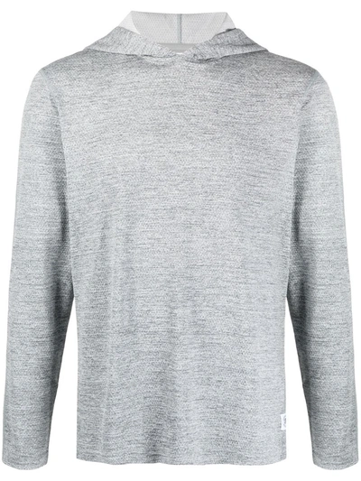 Reigning Champ Mesh Knit Longsleeved Hoodie In Grey