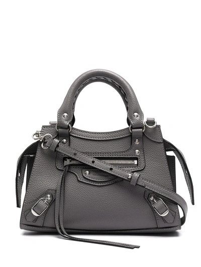 Balenciaga Neo Classic City Mini Textured-leather Bag In Grey | ModeSens