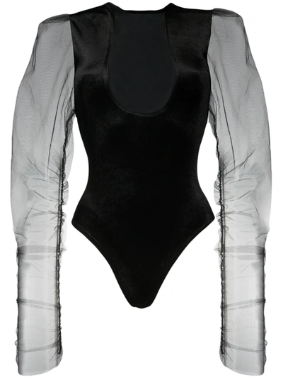 Alchemy Sheer Detail Fitted Body In Black
